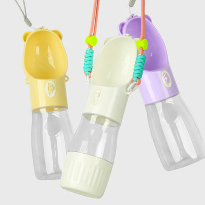 2 in 1 Portable Dog Water Bottle for Small Big Dogs Cat Outdoor Leak-Proof Puppy Drinking Bowl with Food Container Pets Feeder Pet Products