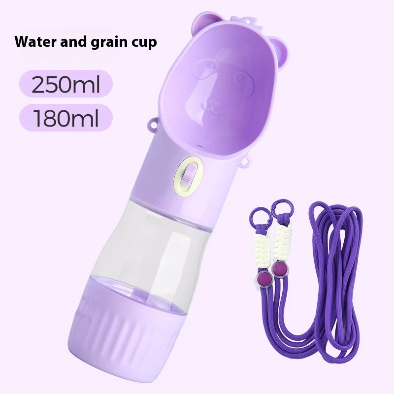 2 in 1 Portable Dog Water Bottle for Small Big Dogs Cat Outdoor Leak-Proof Puppy Drinking Bowl with Food Container Pets Feeder Pet Products